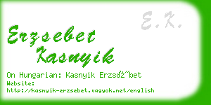 erzsebet kasnyik business card